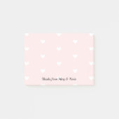 Aangepast roze hartritmepatroon Romantic Weddensch Post-it® Notes (Voorkant)