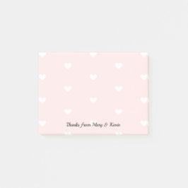 Aangepast roze hartritmepatroon Romantic Weddensch Post-it® Notes