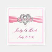 Aangepast roze infineste hartpapier servetten (Voorkant)