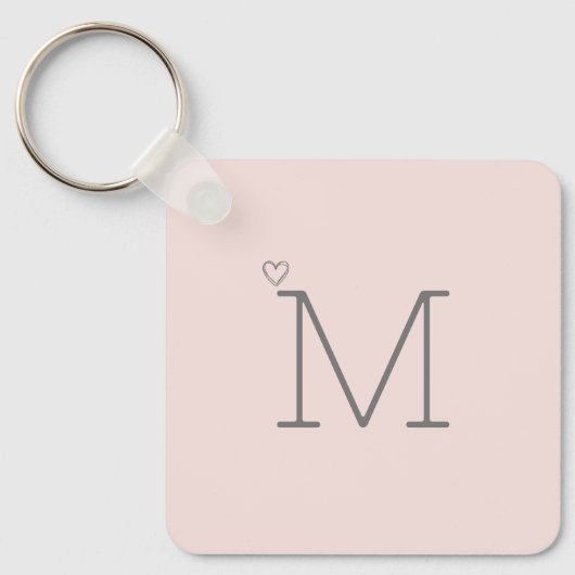 Aangepast roze Initiaal Sleutelhanger (Voorkant)