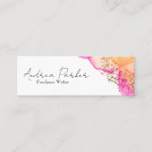 Aangepast roze inktpatroon Eenvoudige moderne QR-c Mini Visitekaartje (Voorkant)