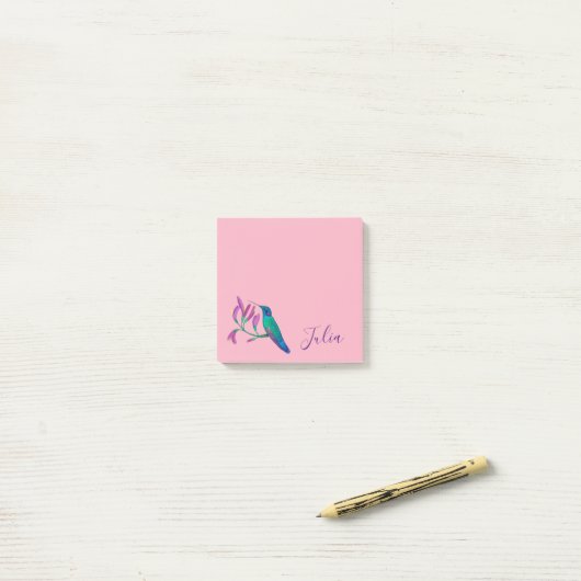 Aangepast roze kalkoenen post-it® notes (Op bureau)