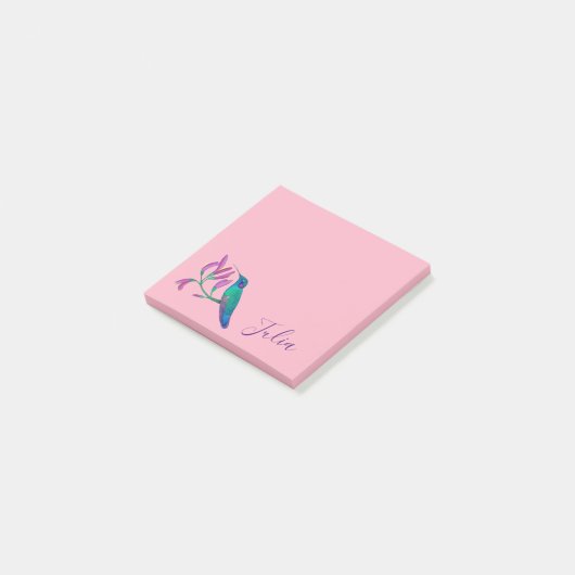 Aangepast roze kalkoenen post-it® notes (Schuin)