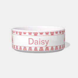 Aangepast roze keramische kerstbomen — Pet Bowl Voerbakje