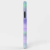 Aangepast roze kleuren groen Paarse striptiepatroo Case-Mate iPhone Case (Achterkant/rechts)