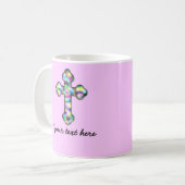 Aangepast roze kruisje koffiemok (Voorkant links)