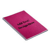 Aangepast roze leder Voeg hier Jouw tekst/design a Notitieboek (Rechterzijde)