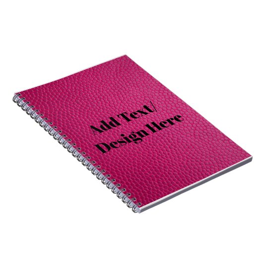 Aangepast roze leder Voeg hier Jouw tekst/design a Notitieboek (Rechterzijde)