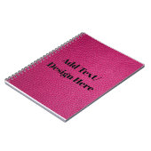 Aangepast roze leder Voeg hier Jouw tekst/design a Notitieboek (Linkerzijde)