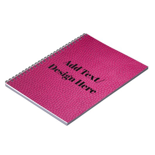 Aangepast roze leder Voeg hier Jouw tekst/design a Notitieboek (Linkerzijde)