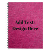 Aangepast roze leder Voeg hier Jouw tekst/design a Notitieboek (Voorkant)