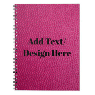 Aangepast roze leder Voeg hier Jouw tekst/design a Notitieboek