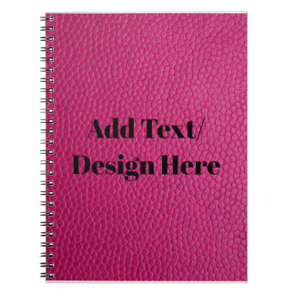 Aangepast roze leder Voeg hier Jouw tekst/design a Notitieboek