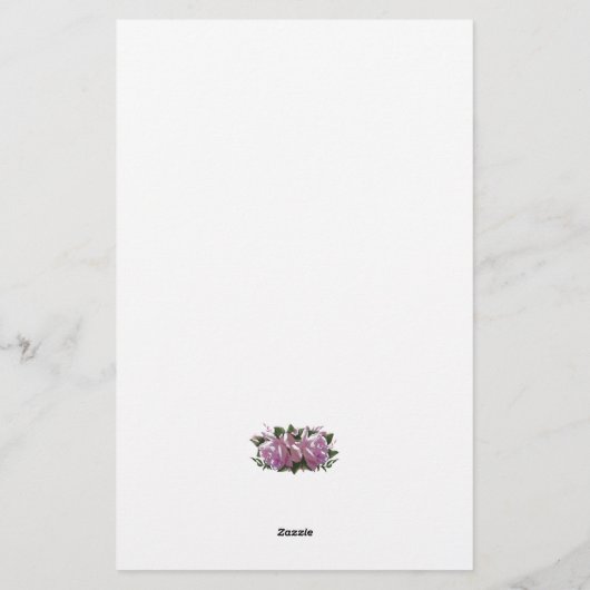 Aangepast roze Lila bloempapier Briefpapier (Achterkant)
