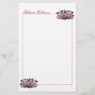 Aangepast roze Lila bloempapier Briefpapier