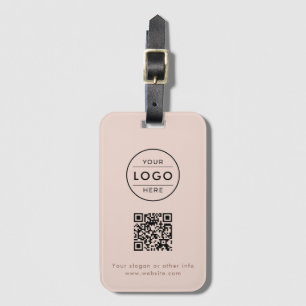 Aangepast Roze Logo QR Roze Goud Bagagelabel