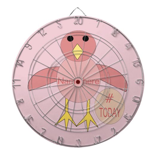 Aangepast roze marthday Girl Chick Dart Board Dartbord (Voorkant)