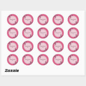Aangepast roze meisje met fijne verjaardag   ronde sticker (Vel)