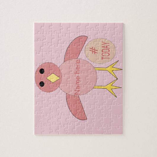 Aangepast roze meisje van 100 jaar legpuzzel (Verticaal)