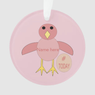 Aangepast roze meisje van 10 dagen, chick Acrylzuu Ornament