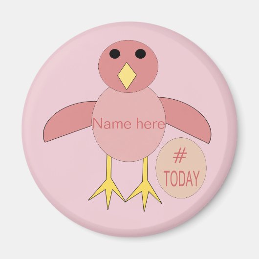 Aangepast roze meisje van 10 september Chick Magne Magneet (Voorkant)