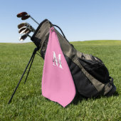Aangepast Roze Monogram Girly Golfhanddoek (Groen)