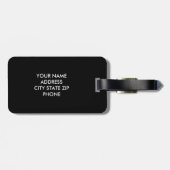 Aangepast roze monogram polka stippen reizen bagag bagagelabel (Achterkant horizontaal)