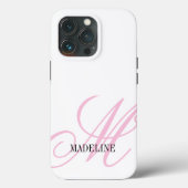 Aangepast roze monogram watermerk elegant Case-Mate iPhone case (Achterkant)