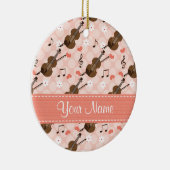 Aangepast roze muziek notitie Violin Ornament (Rechts)