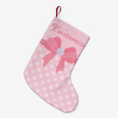 Aangepast roze onderdruk met roze poot en diamante kleine kerstsok (Voorkant (Hangend))