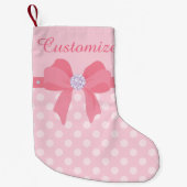 Aangepast roze onderdruk met roze poot en diamante kleine kerstsok (Voorkant)