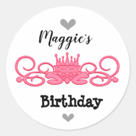 Aangepast roze ontwerp ronde sticker