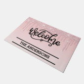 Aangepast roze opdrukking Glitter Welkom Deurmat (Schuin)