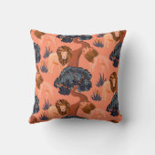 Aangepast roze, Oranje en Navy Safari-lionpatroon Kussen (Achterkant)