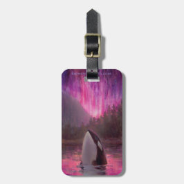 Aangepast roze Orca Killer Whale Bagagelabel