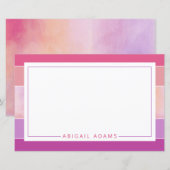Aangepast roze Paars gestreept papier (Voorkant / Achterkant)