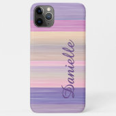Aangepast roze Paarse Waterverf Stripes Art Patter Case-Mate iPhone Case (Achterkant)