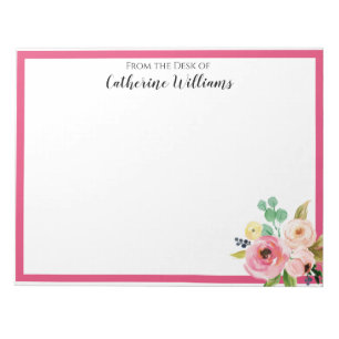 Aangepast roze pastel Boho Floral Bouquet Penpal Notitieblok