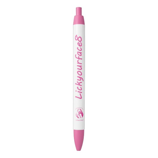 Aangepast roze pen, zwarte inkt Zwarte pen Pen (Voorkant Verticaal)