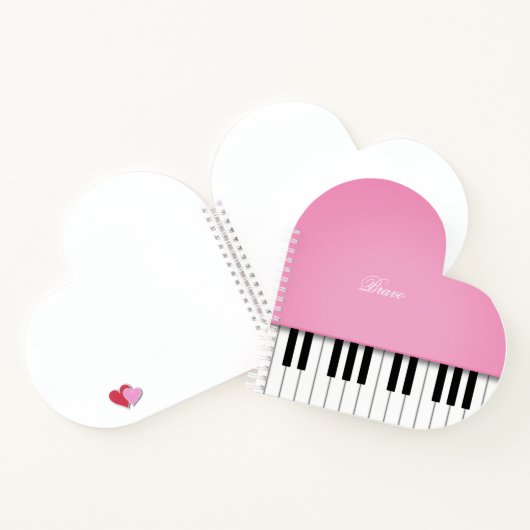 Aangepast roze, piano-muziektoetsenbord notitieboek (Binnen)
