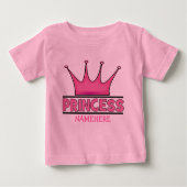 Aangepast roze prinses T-shirt (Voorkant)