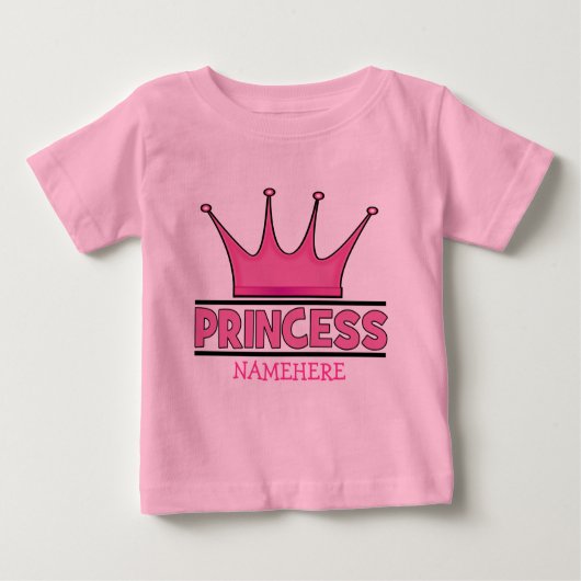 Aangepast roze prinses T-shirt (Voorkant)