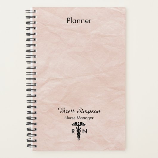 Aangepast roze professionele geregistreerde verple planner (Voorkant)