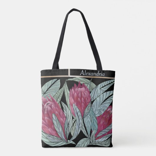 Aangepast roze Protheebloemblad Tote Bag (Achterkant)