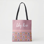 Aangepast roze regenboogpatroon Kind Tote Bag (Voorkant)