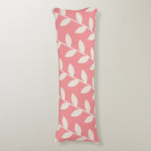 Aangepast Roze Retro Blad Patroon Lichaamskussen (Voorkant Verticaal)