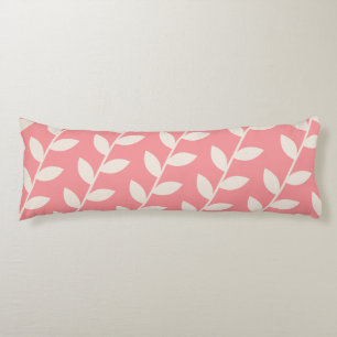 Aangepast Roze Retro Blad Patroon Lichaamskussen