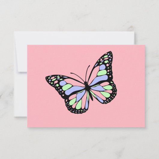 Aangepast roze ronddraaiende vlinder Aankondiging (Achterkant)