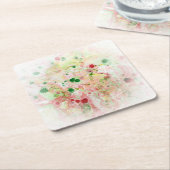 Aangepast roze rood geel groen Abstract modern Kartonnen Onderzetters (Schuin)