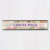 Aangepast roze rood geel groen Paars modern Deurbordje (Voorkant)